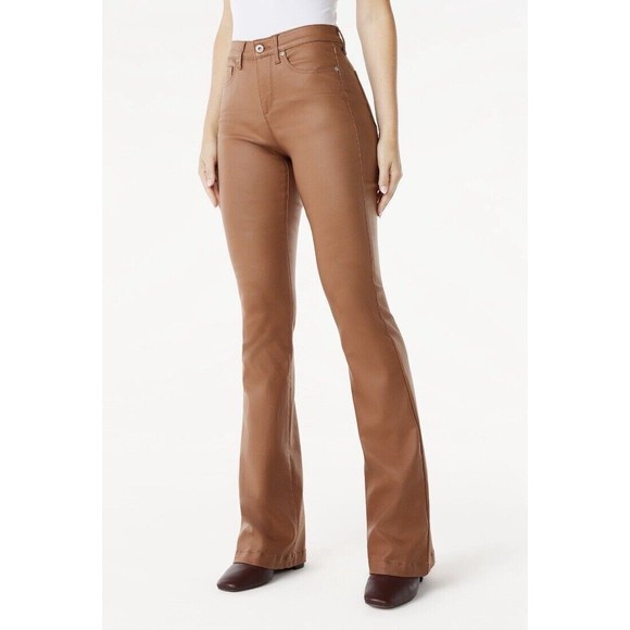 Sofia Jeans Women's Melisa Flare High Rise Coated Pants, 33.5" Inseam Sz 10 - Picture 5 of 16